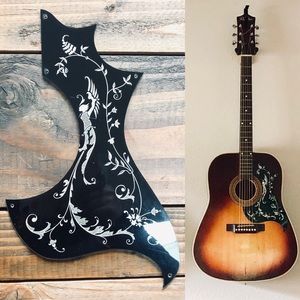 Vintage Abalone Inlay Floral Guitar Pickguard